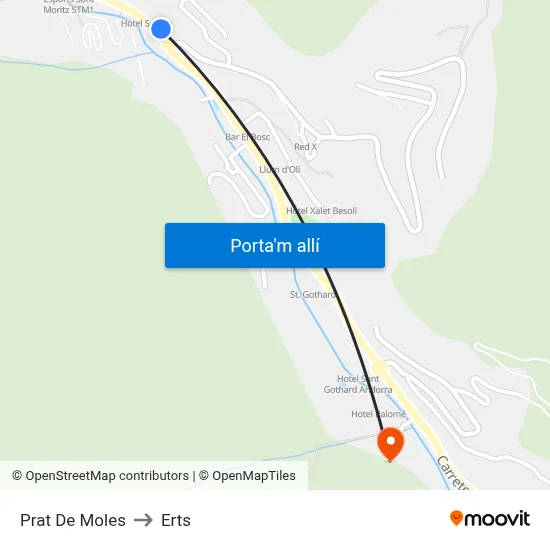 Prat De Moles to Erts map
