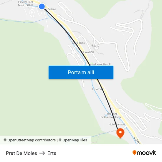 Prat De Moles to Erts map