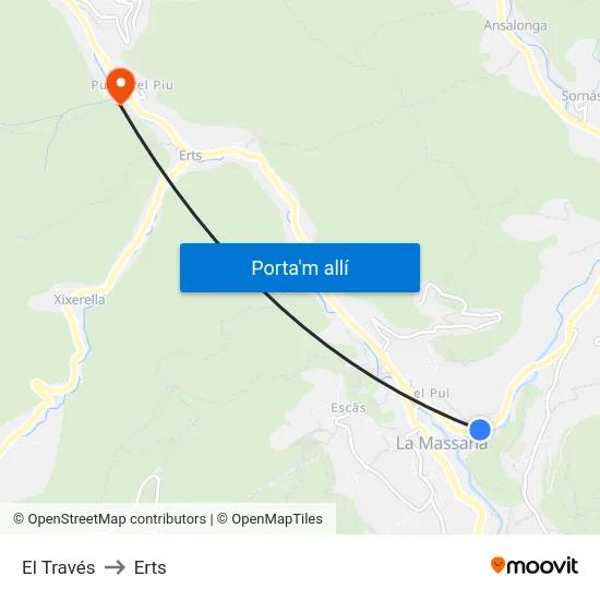 El Través to Erts map