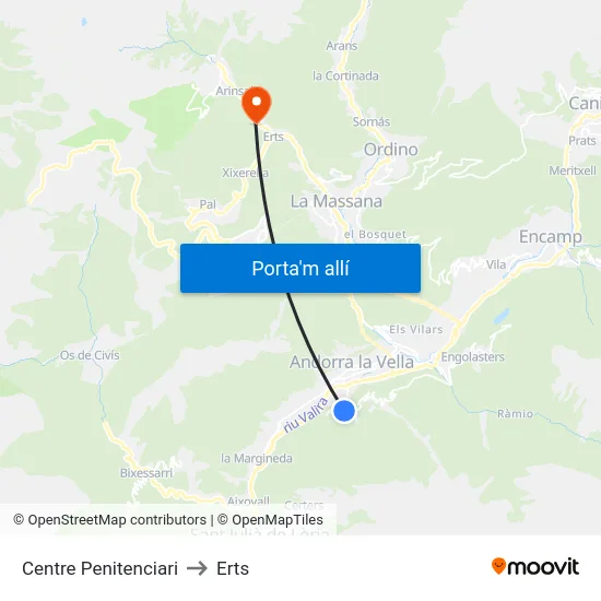 Centre Penitenciari to Erts map