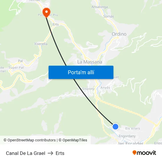 Canal De La Grael to Erts map