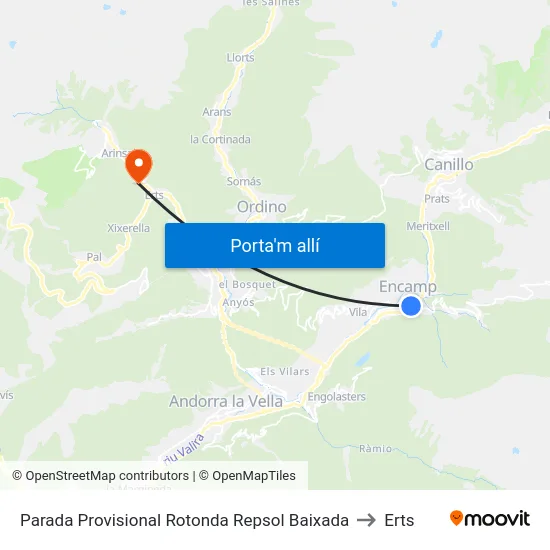 243- El Clos to Erts map