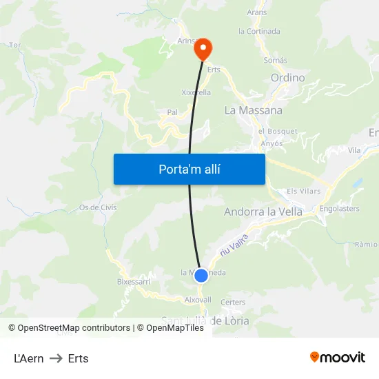 L'Aern to Erts map