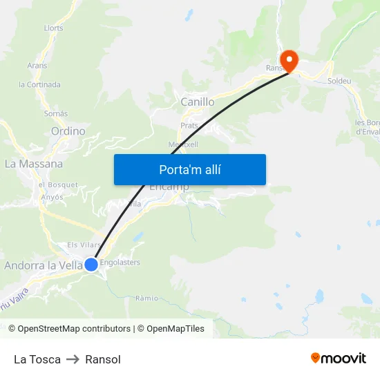 740-La Tosca to Ransol map