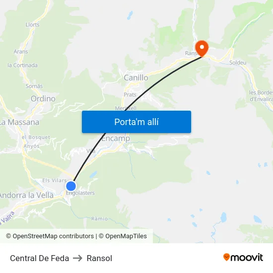 727-Central De Feda to Ransol map