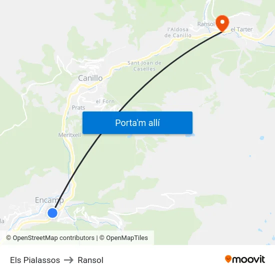 215-Els Pialassos to Ransol map