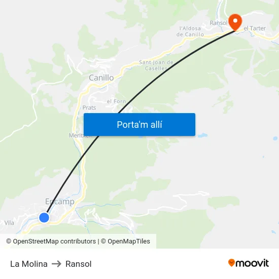 206-La Molina to Ransol map
