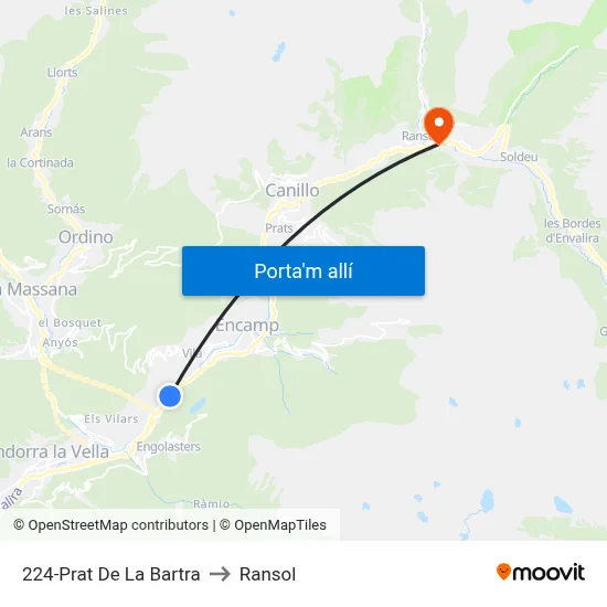 224-Prat De La Bartra to Ransol map