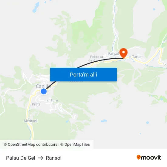 111-Palau De Gel to Ransol map