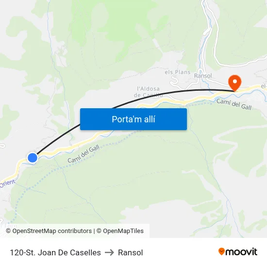 120-St. Joan De Caselles to Ransol map