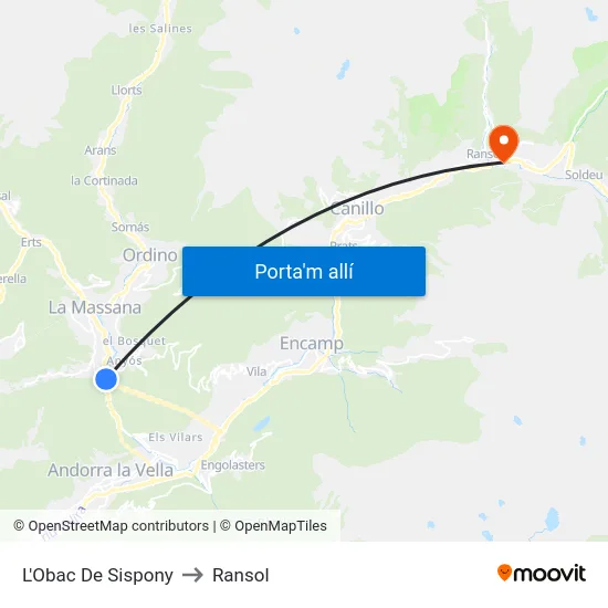 401-L'Obac De Sispony to Ransol map