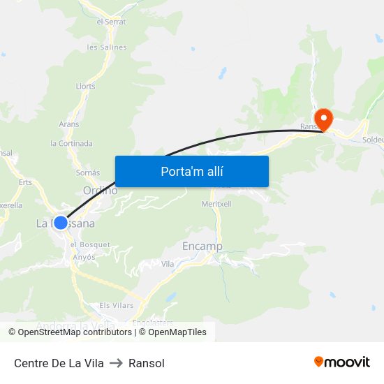 Centre De La Vila to Ransol map