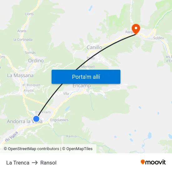 712-La Trenca to Ransol map
