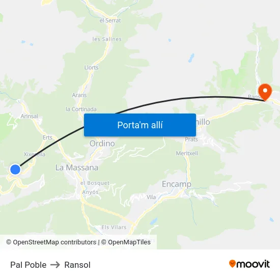 Pal Poble to Ransol map