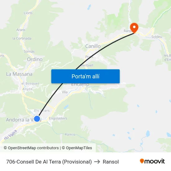 706-Consell De Al Terra (Provisional) to Ransol map