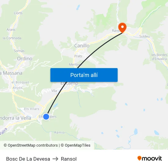Bosc De La Devesa to Ransol map