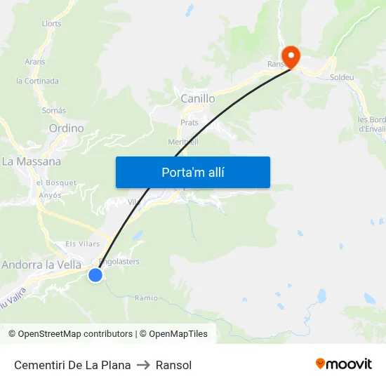 Cementiri De La Plana to Ransol map