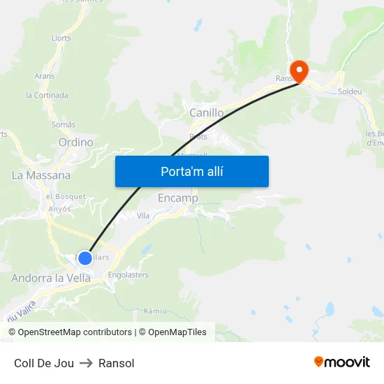 Coll De Jou to Ransol map