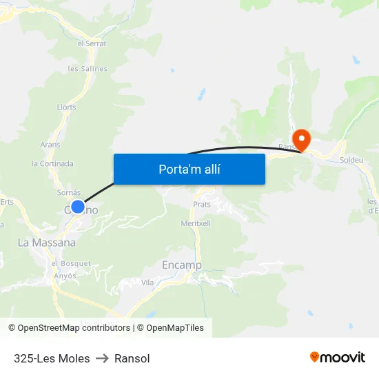325-Les Moles to Ransol map