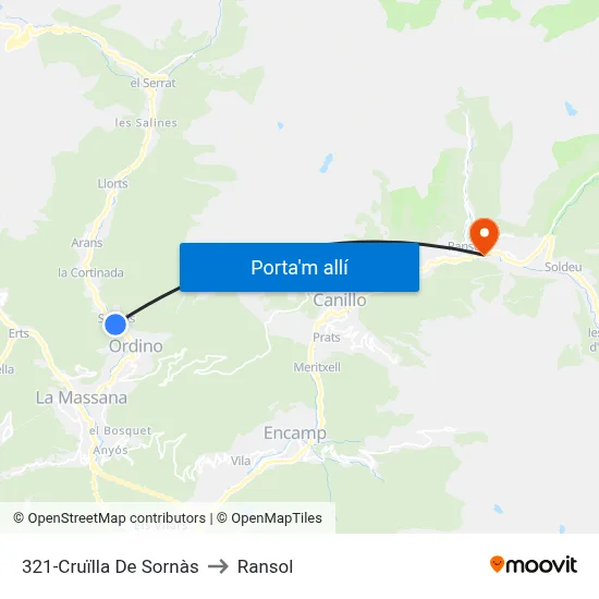 321-Cruïlla De Sornàs to Ransol map