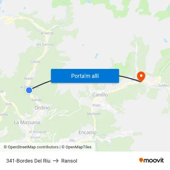 341-Bordes Del Riu to Ransol map
