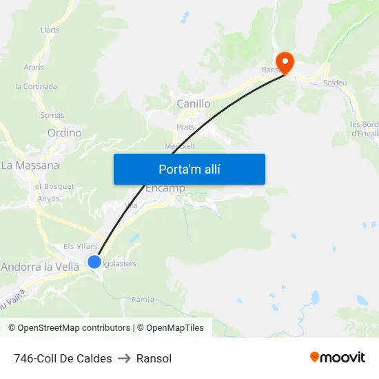 746-Coll De Caldes to Ransol map
