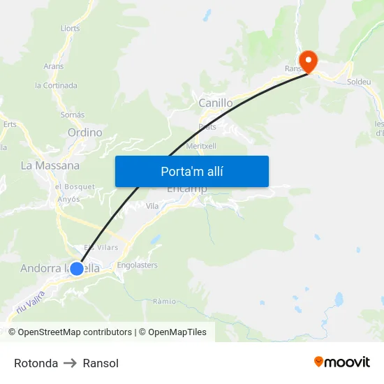Rotonda to Ransol map