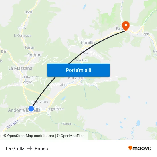 La Grella to Ransol map