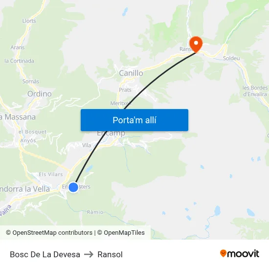 Bosc De La Devesa to Ransol map