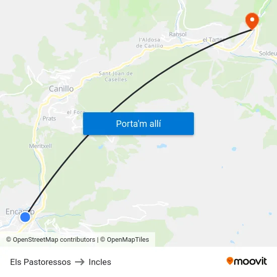 210-Els Pastoressos to Incles map