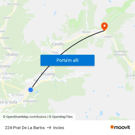 224-Prat De La Bartra to Incles map
