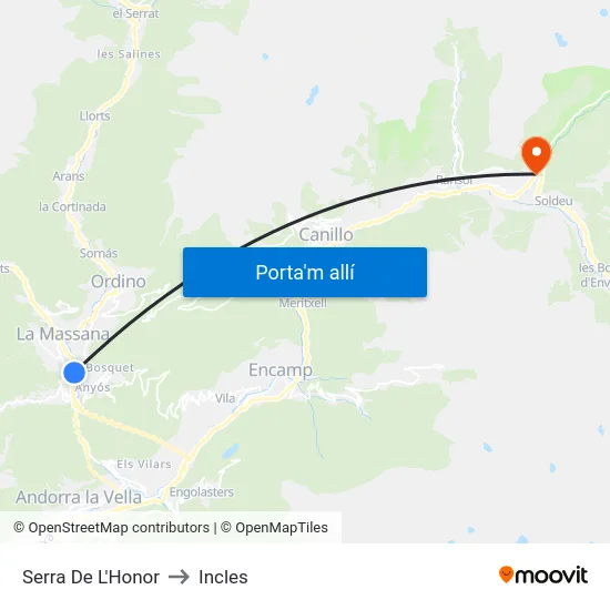 405-Serra De L'Honor to Incles map