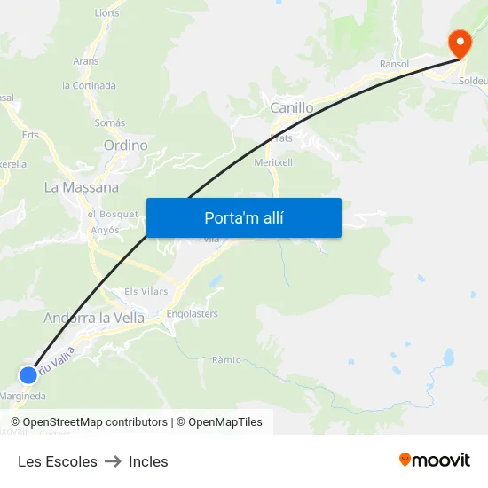 Geriàtric to Incles map