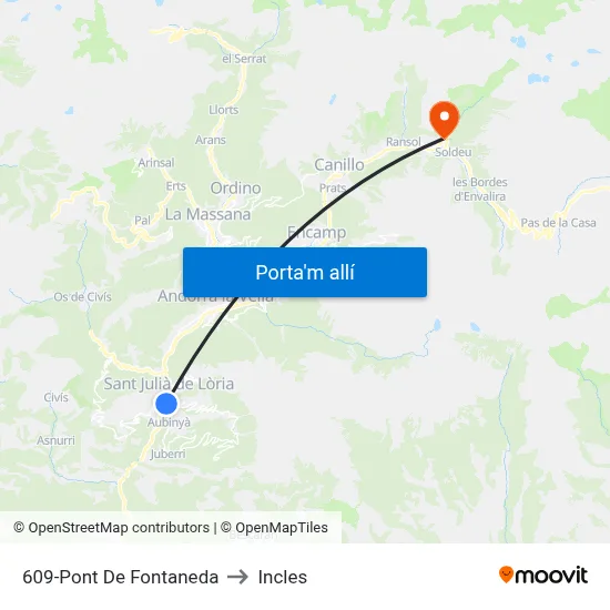609-Pont De Fontaneda to Incles map
