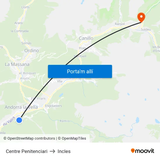 Centre Penitenciari to Incles map