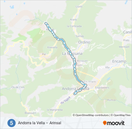 L5 bus Mapa de línia