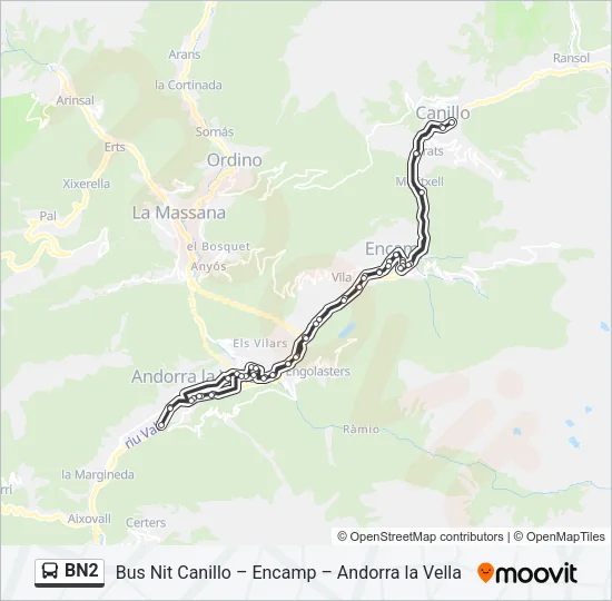 BN2 Bus Line Map