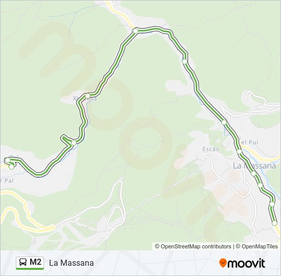 M2 bus Mapa de línia