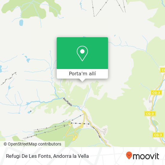 mapa Refugi De Les Fonts