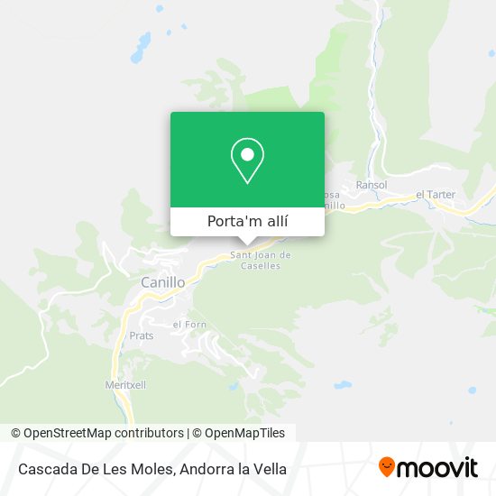 mapa Cascada De Les Moles