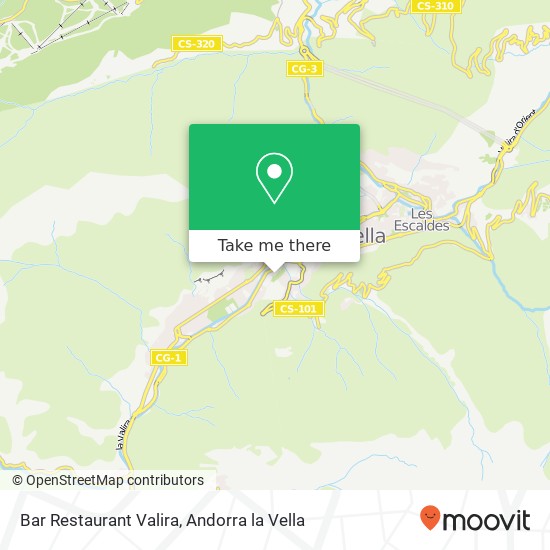 mapa Bar Restaurant Valira