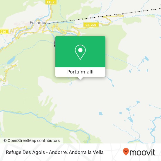 mapa Refuge Des Agols - Andorre
