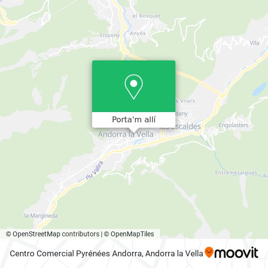 mapa Centro Comercial Pyrénées Andorra