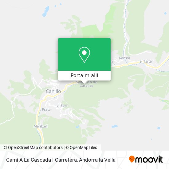 mapa Camí A La Cascada I Carretera
