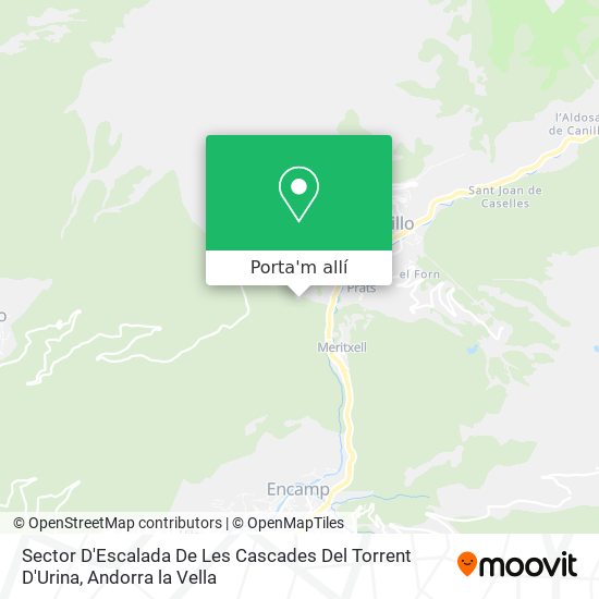 mapa Sector D'Escalada De Les Cascades Del Torrent D'Urina