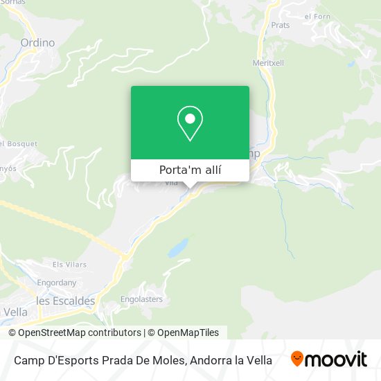 mapa Camp D'Esports Prada De Moles