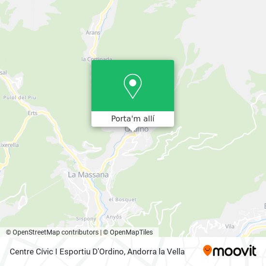 mapa Centre Cívic I Esportiu D'Ordino