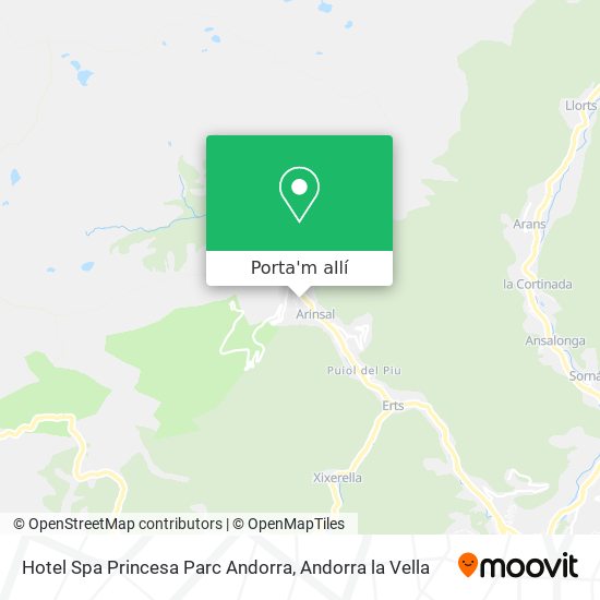 mapa Hotel Spa Princesa Parc Andorra