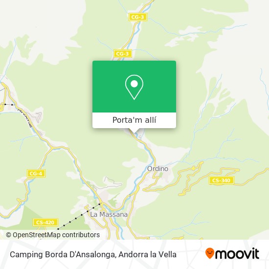 mapa Camping Borda D'Ansalonga
