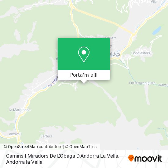 mapa Camins I Miradors De L'Obaga D'Andorra La Vella